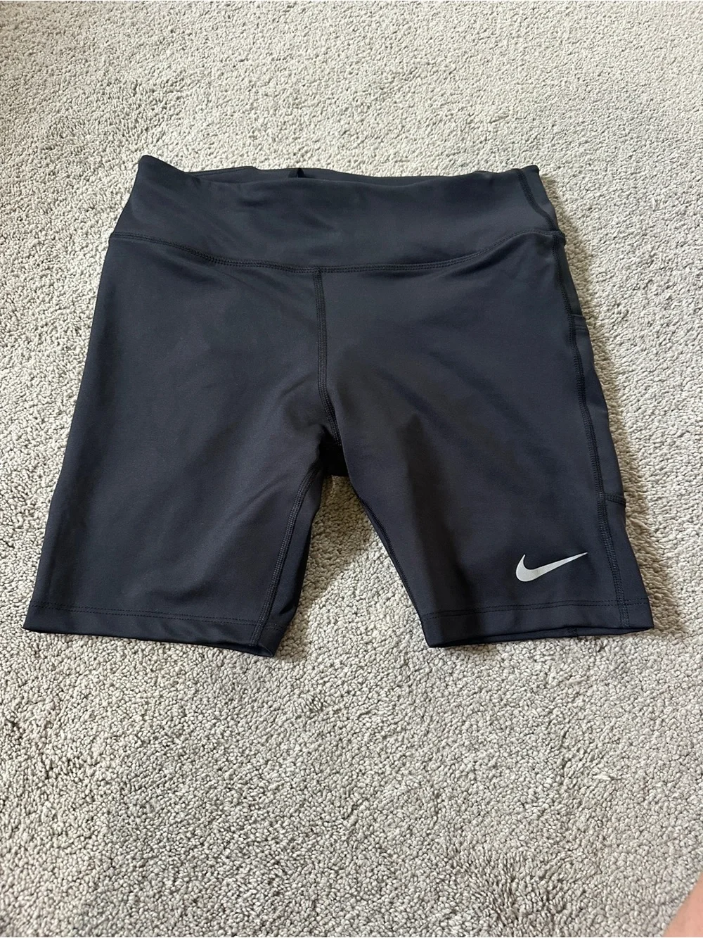 Nike Black Athletic Biker Shorts with Swoosh